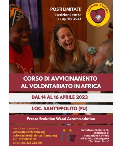 Iscrizione corso di formazione al Volontariato in Africa