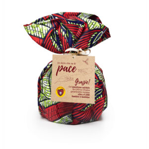 Panettone con copricuscino in stoffa kitenge